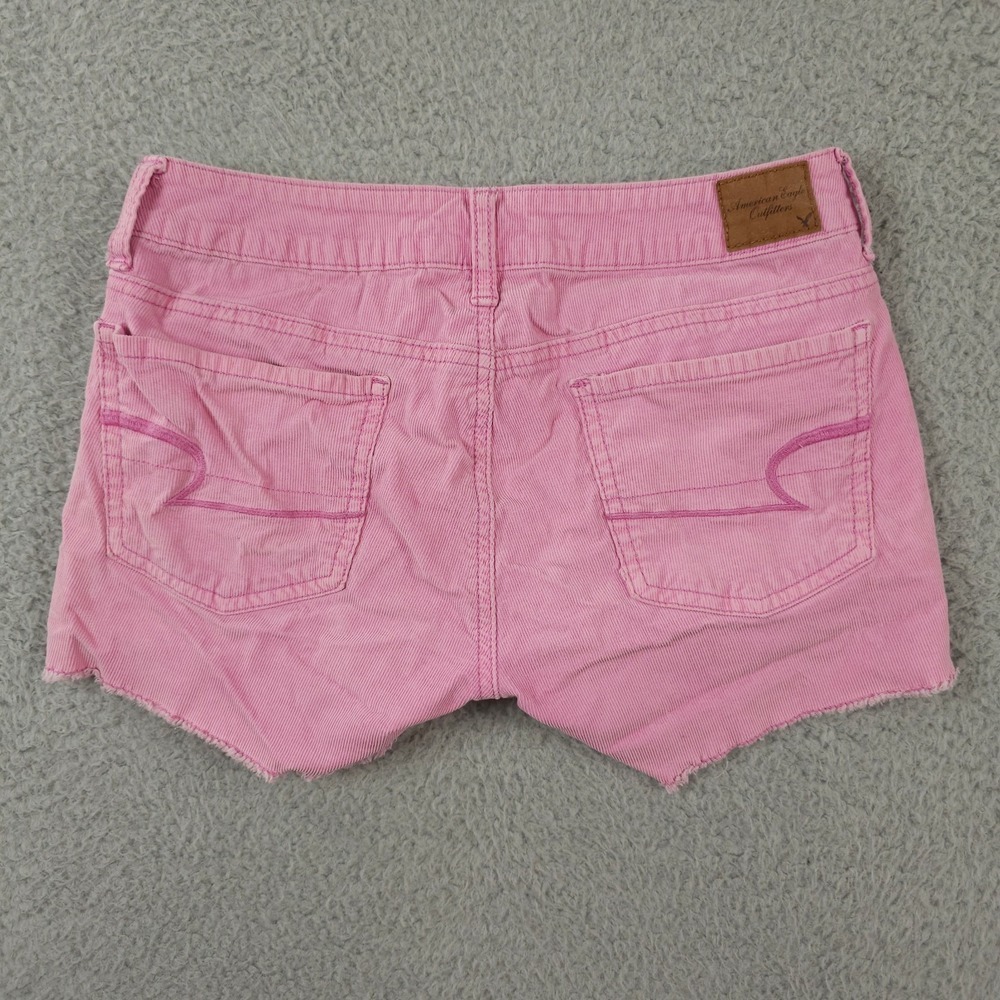 American Eagle Shorts Womens 0 Pink Corduroy Micro Mini Low Rise Cut Off Stretch - Picture 2 of 11